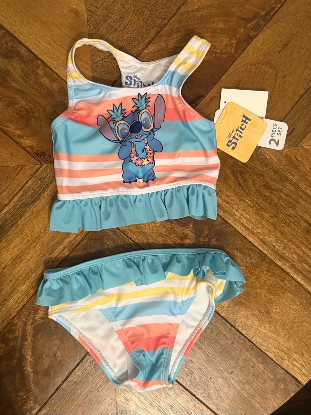 Disney Stitch Girls Two-Piece Swimsuit Size 3T New With Tags